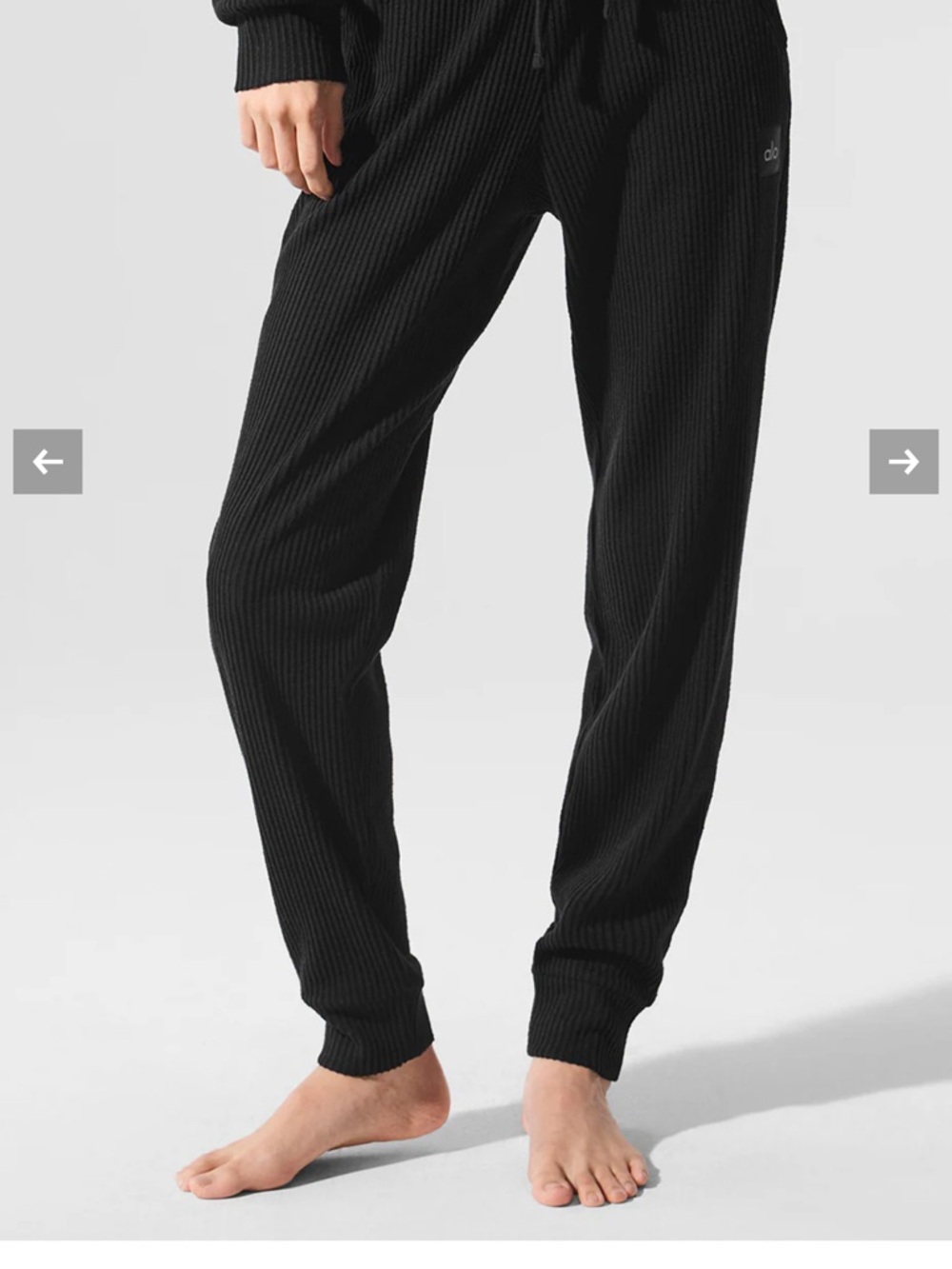 ALO Yoga Gray Ribbed Women's Jogger Pants - Picture 8 of 8